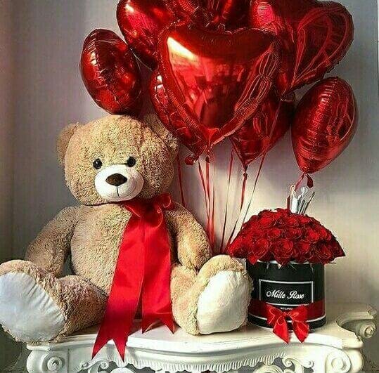 red heart shaped balloons for valentines day