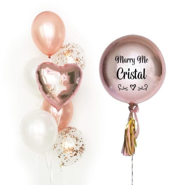 customized peach balloons and air balloon with message