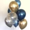 Cobalt-Bue-and-Gold-Balloon- bouquet for celebration