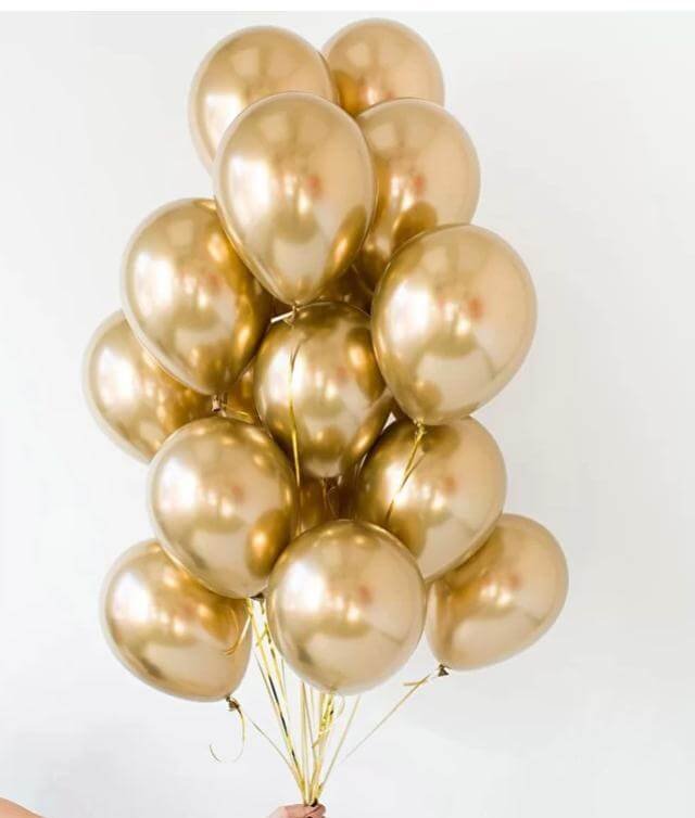 metallic gold balloon bouquet for celebration