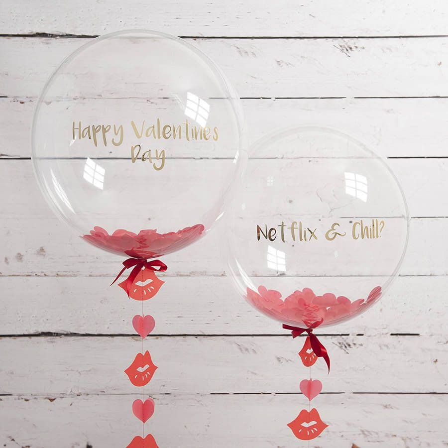 customised Valantine's-Day bubble balloon bouquet