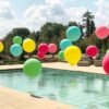 multicolored air balloons for pool decoration