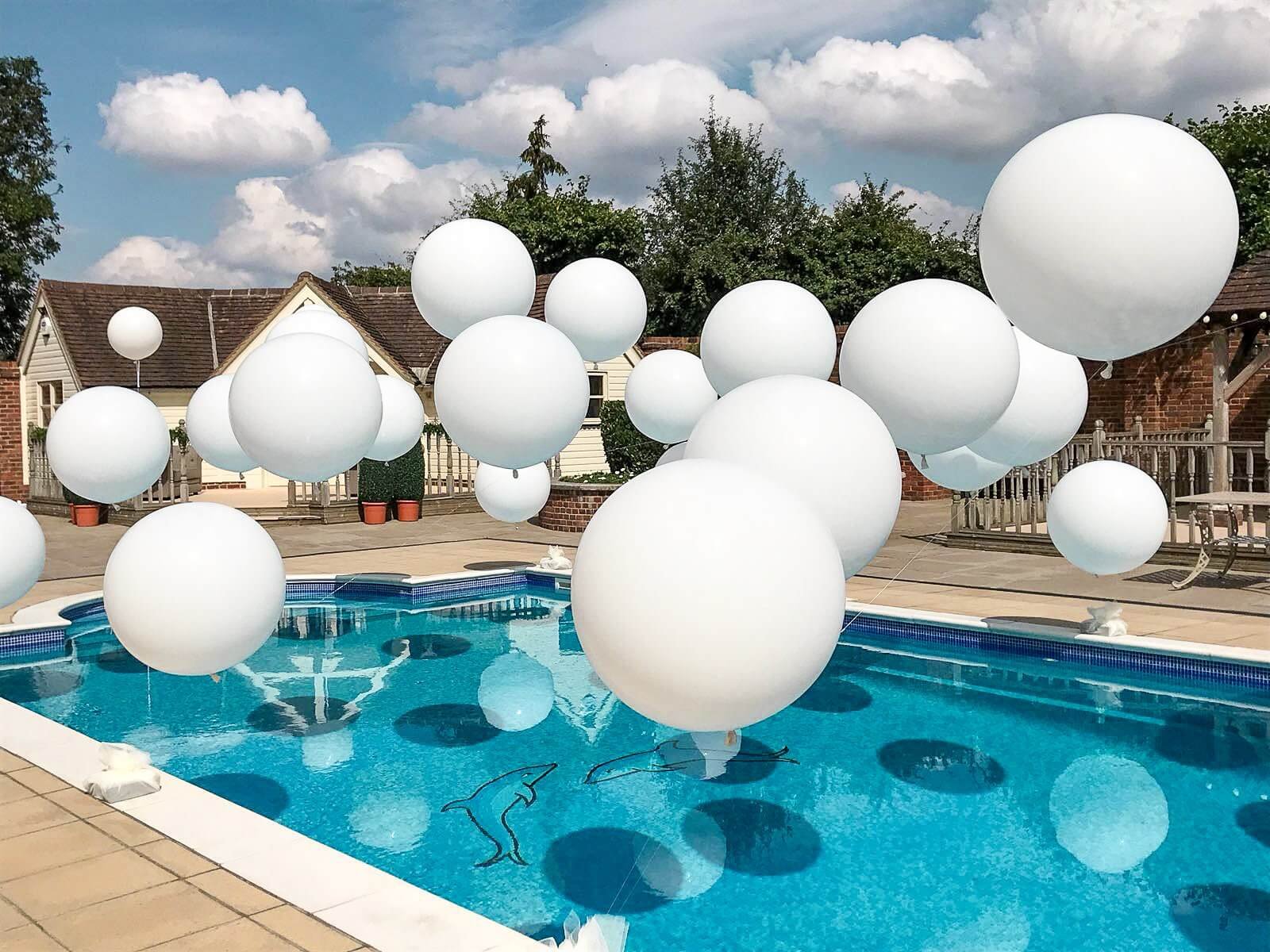 white air balloons for pool decoration