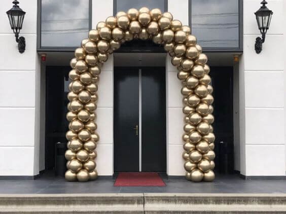 premium golden arch shaped balloons for corporate opening ceremony