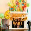 happy birthday and numbered foil balloon for decoration
