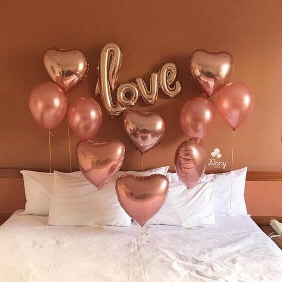 Valentine's day special heart shaped balloon with peach color