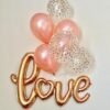 Valentine's day special heart shaped balloon with peach and gold color