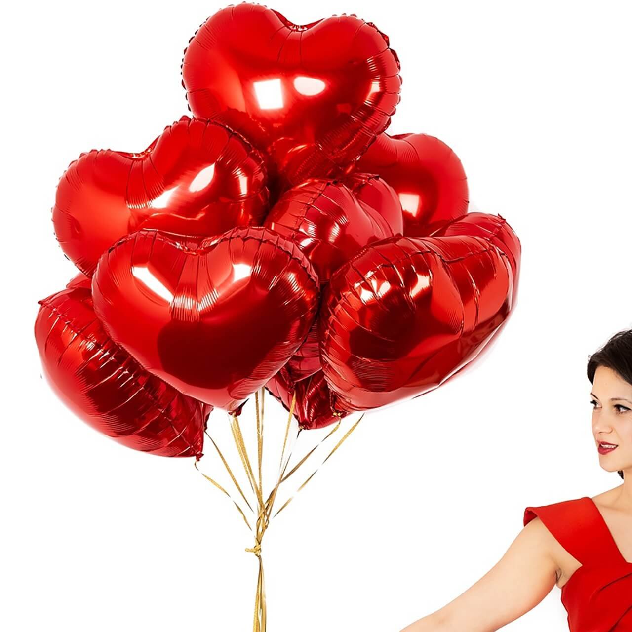 Valentine's day special red heart shaped helium balloon s