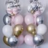 gold,silver,rose and white balloons with bubble customized balloon bouquet for anniversary