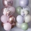 customized premium rose gold and purple balloon bouquet