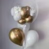 customized premium gold and white bubble balloon bouquet