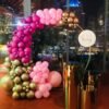 rose,pink and gold themed birthday decorative balloons