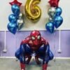 spiderman themed birthday balloons set