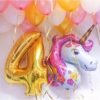 unicorn themed birthday balloons