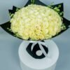 White-Roses-With-Wax-Flower-Bouquet.